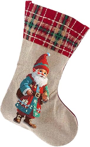 zeyunty 5D Diamond Painting Weihnachtsstrumpf Weihnachtssocken Set, DIY Diamond Painting Weihnachten Deko Socken Weihnachtsdeko Geschenktasche Party Deko (L) von zeyunty