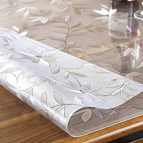 1,5 mm Dicke mattierte Tischdecke, umweltfreundliche PVC-Blumenmuster-Möbelschutzfolie Weichglas Leicht zu reinigen Wasserdicht, ölbeständig, rutschfest (60x80cm) von zhijiaqian456