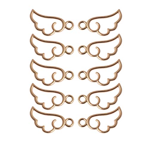 zhiwenCZW 10Pcs Angel Wing Metallrahmen Anhänger offene Lünette Einstellung UV-Harz Schmuck Charm von zhiwenCZW