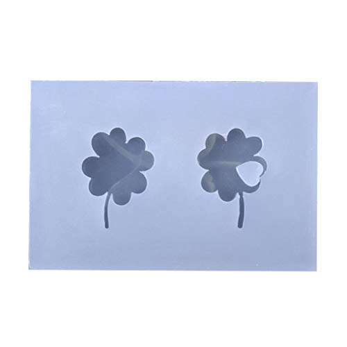 zhiwenCZW Mini Lucky Vierblättriges Kleeblatt Silikon Epoxidharz UV-Kleber Bastelform Kreative DIY Kunst Anhänger Brosche Schmuck Werkzeug Zubehör von zhiwenCZW