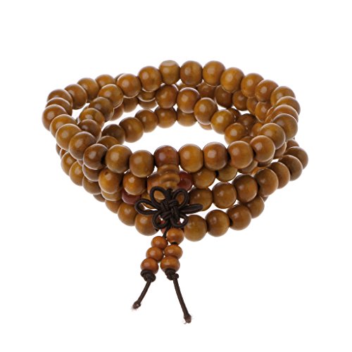 zhiwenCZW Natürliches Sandelholz 8mm Perlen Armbänder 108 Holzperlen Buddha Gebetsschmuck von zhiwenCZW