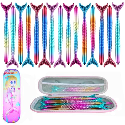 zhongguoqiaomao 15 Pcs Kugelschreiber Meerjungfrau Kreative Fischschwanz Gelstifte Stift Hat Verlauf Farben für Mädchen Party Nette Fisch Pen-Set Schule Kinder Geschenk Schreibwaren von zhongguoqiaomao