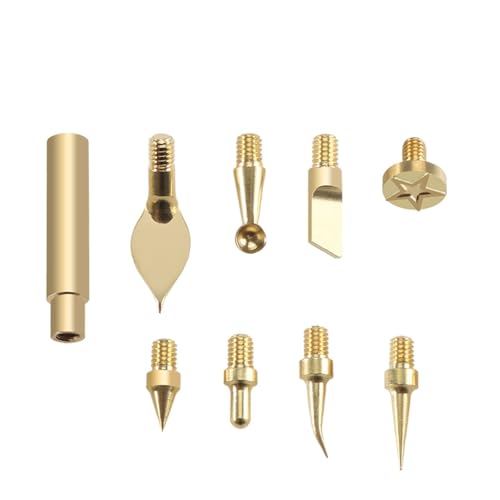 zhuhangyu 9PCS Wärme Einsatz Mutter Eisen Spitze Hot Melt Wärme Set Einsatz Werkzeug Lötkolben Spitze 3D Druck Ändern Finishing messing Gewinde Einbetten von zhuhangyu