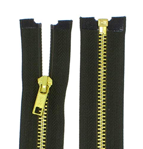 zipworld Reißverschlüsse Gold-Metall Reißverschluss 5mm teilbar (Khaki - 328, 60cm) von zipworld