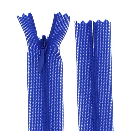 zipworld Reißverschluss Nahtverdeckt Verdeckte Nylon Reißverschlüsse Nicht-teilbar 3mm (Royalblau - 223, 60cm) von zipworld