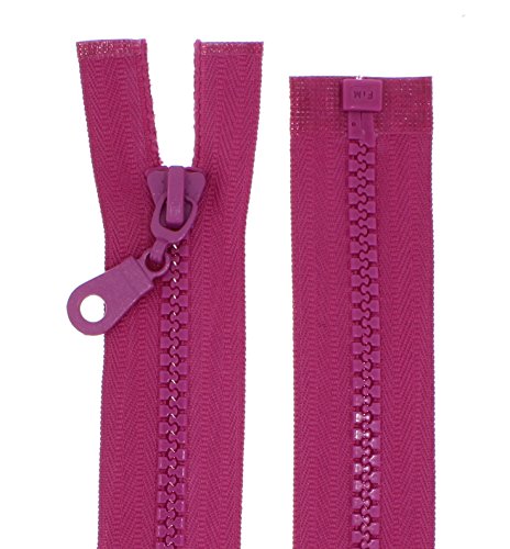 zipworld Reißverschluss Plastik/Kunststoff Reißverschlüsse mit mittelgroben Zähnen teilbar 5mm (Magenta, 55cm) von zipworld