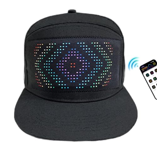 znutc Hut, änderbar, LED-Zeichen-Hut, intelligenter Hut mit LED-Display, abnehmbarer Bildschirm, bequem, einfach anzubringen, intelligenter Hut, modisch, für Weihnachten, Halloween von znutc