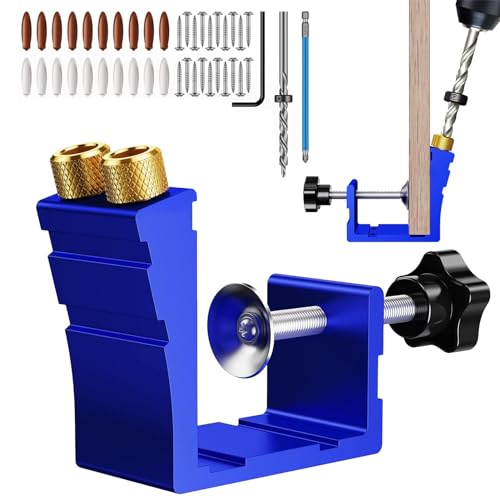 znutc Schrägloch-Vorrichtung, Schrägloch-Bohrpositionierer, 46 Stück Schrägloch-Holzdübelvorrichtung, Winkel-Lokalisierungsvorrichtung für Schreinerarbeiten, genaue Holzführungen zum Verbinden von von znutc