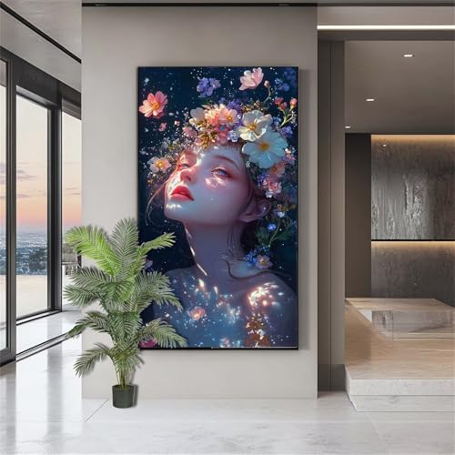 Diamond Painting Blume Diamond Painting Erwachsene Schönheit Diamant Kunst Malerei Bilder Kinder ab 10 Jahre 5D Crystal Art Diamant Malerei Set Deko Schlafzimmer Geschenke für Frauen 100x200cm J651 von zohjlinwq