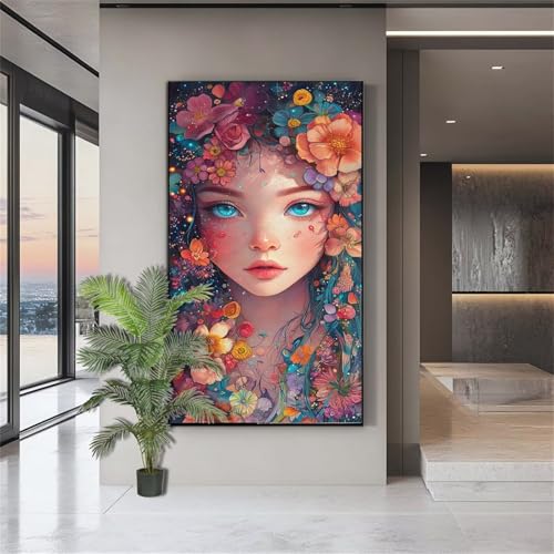 Diamond Painting Blume Diamond Painting Erwachsene Schönheit Diamant Kunst Malerei Bilder Kinder ab 10 Jahre 5D DIY Crystal Art Diamant Malerei Set Deko Schlafzimmer Geschenke für Frauen 80x200cm J653 von zohjlinwq