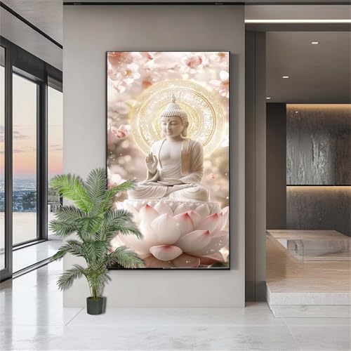 Diamond Painting Blumen Diamond Painting Erwachsene Buddha Diamant Kunst Malerei Bilder Kinder ab 10 Jahre DIY 5D Full Crystal Art Diamant Malerei Deko Schlafzimmer Geschenke für Frauen 100x200cm J625 von zohjlinwq