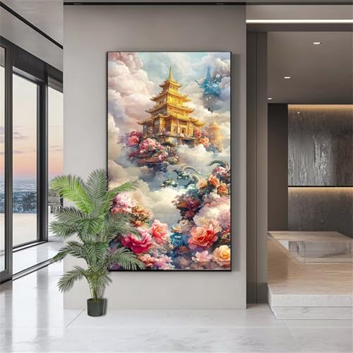 Diamond Painting Blumen Diamond Painting Erwachsene Landschaft Diamant Kunst Malerei Bilder Kinder ab 10 Jahre 5D Crystal Art Diamant Malerei Set Deko Schlafzimmer Geschenke für Frauen 100x200cm J639 von zohjlinwq