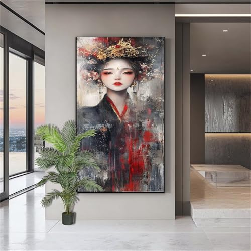 Diamond Painting Erwachsene Groß,Diamond Painting Beauty Diamant Kunst Malerei Bilder Japan 5D Diamant Kunst Malerei Kinder,Crystal Art Bilder Set Deko Aesthetic Geschenk für Frauen 60x150cm J818 von zohjlinwq