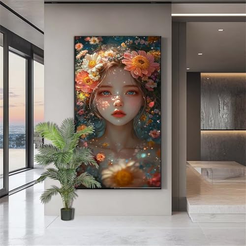 Diamond Painting Erwachsene Groß,Diamond Painting Blumen Diamant Kunst Malerei Bilder Frauen 5D Diamant Kunst Malerei Kinder,Crystal Art Bilder Set Deko Aesthetic Geschenk für Frauen 80x200cm J664 von zohjlinwq