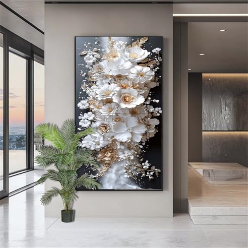 Diamond Painting Erwachsene Groß,Diamond Painting Blumen Diamant Kunst Malerei Bilder Schön 5D Diamant Kunst Malerei Kinder,Crystal Art Bilder Set Deko Aesthetic Geschenk für Frauen 80x200cm J648 von zohjlinwq