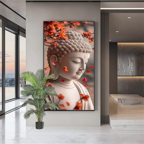 Diamond Painting Erwachsene Groß,Diamond Painting Buddha Diamant Kunst Malerei Bilder Blume 5D Diamant Kunst Malerei Kinder,Crystal Art Bilder Set Deko Aesthetic Geschenk für Frauen 80x200cm J602 von zohjlinwq