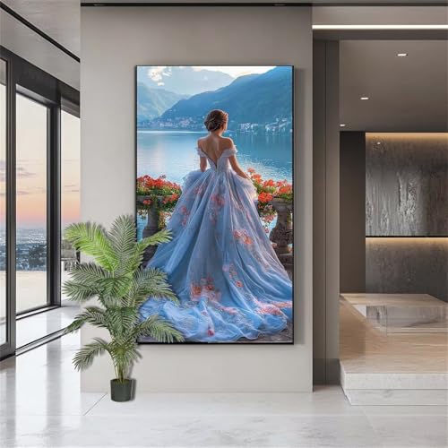 Diamond Painting Erwachsene Groß,Diamond Painting Frau Diamant Kunst Malerei Bilder Meer 5D Diamant Kunst Malerei Kinder,Crystal Art Bilder Set Deko Aesthetic Geschenk für Frauen 70x140cm J830 von zohjlinwq