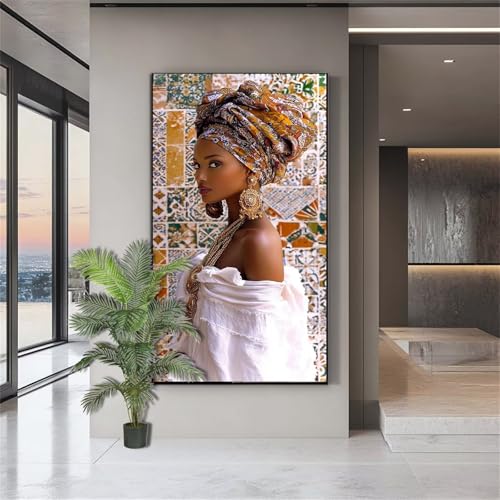 Diamond Painting Erwachsene Groß,Diamond Painting Frauen Diamant Kunst Malerei Bilder Afrika 5D Diamant Kunst Malerei Kinder,Crystal Art Bilder Set Deko Aesthetic Geschenk für Frauen 100x200cm J826 von zohjlinwq