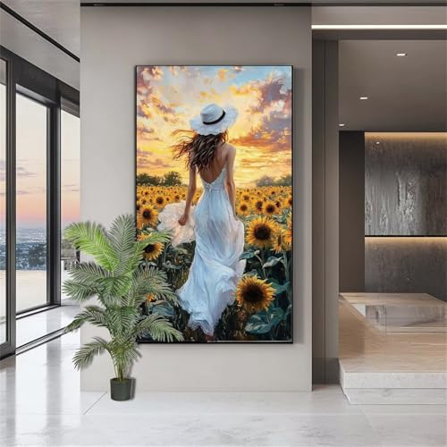 Diamond Painting Erwachsene Groß,Diamond Painting Frauen Diamant Kunst Malerei Bilder Sonnenblume 5D DIY Diamant Malerei Kinder,Crystal Art Bilder Set Deko Aesthetic Geschenk für Frauen 100x200cm J844 von zohjlinwq