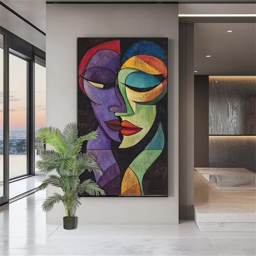 Diamond Painting Erwachsene Groß,Diamond Painting Gesicht Diamant Kunst Malerei Bilder Abstrakt 5D Diamant Kunst Malerei Kinder,Crystal Art Bilder Set Deko Aesthetic Geschenk für Frauen 90x180cm J768 von zohjlinwq