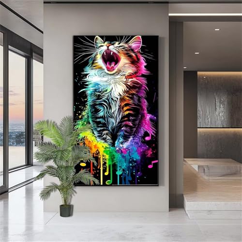 Diamond Painting Erwachsene Groß,Diamond Painting Katze Diamant Kunst Malerei Bilder Niedlich 5D Diamant Kunst Malerei Kinder,Crystal Art Bilder Set Deko Aesthetic Geschenk für Frauen 100x200cm J778 von zohjlinwq