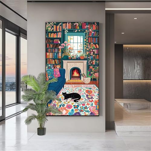 Diamond Painting Erwachsene Groß,Diamond Painting Katze Diamant Kunst Malerei Bilder Zimmer 5D Diamant Kunst Malerei Kinder,Crystal Art Bilder Set Deko Aesthetic Geschenk für Frauen 100x200cm J774 von zohjlinwq