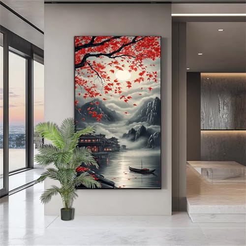 Diamond Painting Erwachsene Groß,Diamond Painting Landschaft Diamant Kunst Malerei Bilder Japan 5D Diamant Kunst Malerei Kinder,Crystal Art Bilder Set Deko Aesthetic Geschenk für Frauen 90x180cm J728 von zohjlinwq