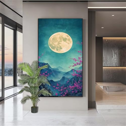 Diamond Painting Erwachsene Groß,Diamond Painting Landschaft Diamant Kunst Malerei Bilder Mond 5D Diamant Kunst Malerei Kinder,Crystal Art Bilder Set Deko Aesthetic Geschenk für Frauen 90x180cm J746 von zohjlinwq