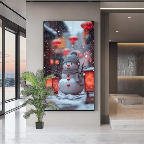 Diamond Painting Erwachsene Groß,Diamond Painting Landschaft Diamant Kunst Malerei Bilder Schneemann 5D Diamant Malerei Kinder,Crystal Art Bilder Set Deko Aesthetic Geschenk für Frauen 100x200cm J744 von zohjlinwq