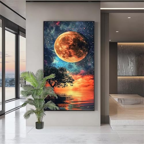 Diamond Painting Erwachsene Groß,Diamond Painting Landschaft Diamant Kunst Malerei Bilder Sonnenuntergang 5D Diamant Kunst Malerei Kinder,Crystal Art Deko Aesthetic Geschenk für Frauen 80x200cm J730 von zohjlinwq