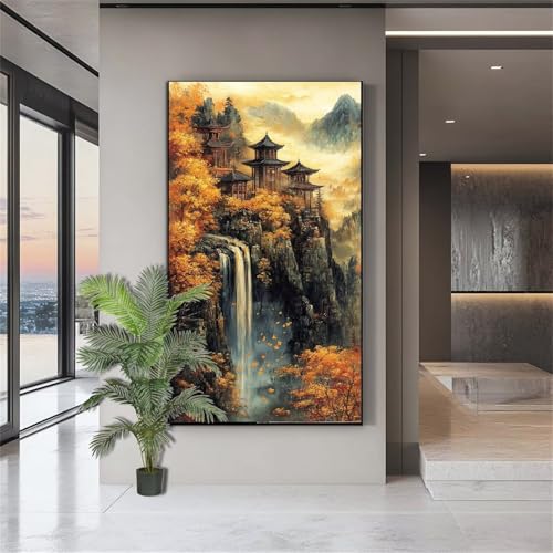 Diamond Painting Erwachsene Groß,Diamond Painting Landschaft Diamant Kunst Malerei Bilder Wasserfall 5D Diamant Kunst Malerei Kinder,Crystal Art Bilder Deko Aesthetic Geschenk für Frauen 80x200cm J718 von zohjlinwq