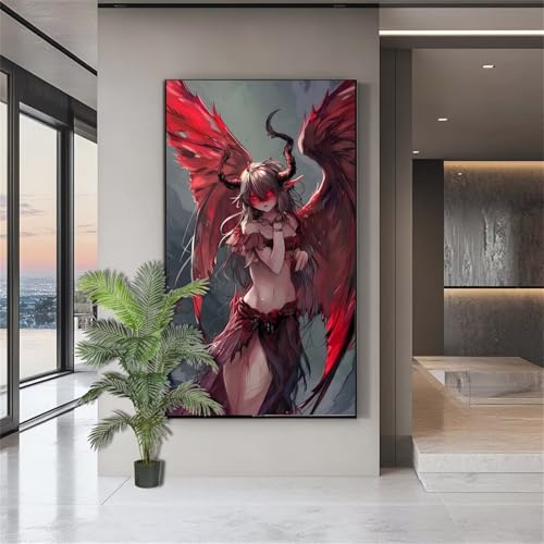 Diamond Painting Erwachsene Groß,Diamond Painting Schönheit Diamant Kunst Malerei Bilder Teufel 5D Diamant Kunst Malerei Kinder,Crystal Art Bilder Set Deko Aesthetic Geschenk für Frauen 50x100cm J790 von zohjlinwq