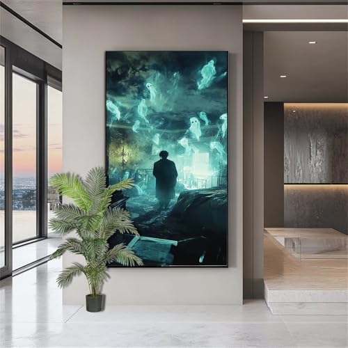 Diamond Painting Erwachsene Groß,Diamond Painting Terror Diamant Kunst Malerei Bilder Retro 5D Diamant Kunst Malerei Kinder,Crystal Art Bilder Set Deko Aesthetic Geschenk für Frauen 100x200cm J762 von zohjlinwq