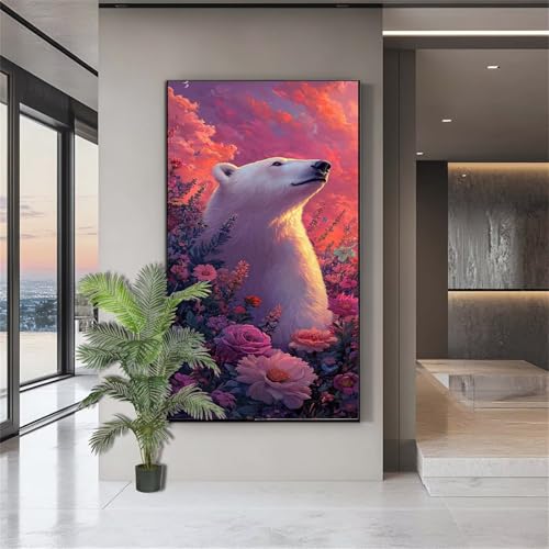 Diamond Painting Erwachsene Groß,Diamond Painting Tier Diamant Kunst Malerei Bilder Bär 5D Diamant Kunst Malerei Kinder,Crystal Art Bilder Set Deko Aesthetic Geschenk für Frauen 100x200cm J594 von zohjlinwq