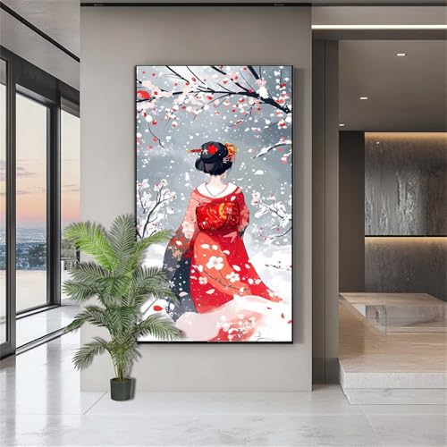 Diamond Painting Frauen Diamond Painting Erwachsene Japan Diamant Kunst Malerei Bilder Kinder ab 10 Jahre DIY 5D Full Crystal Art Diamant Malerei Deko Schlafzimmer Geschenke für Frauen 30x75cm J837 von zohjlinwq