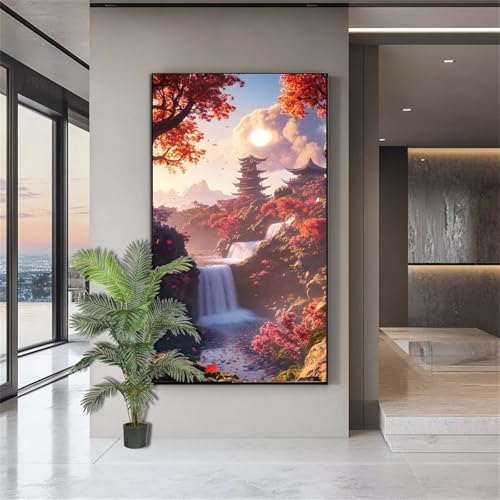 Diamond Painting Japan Diamond Painting Erwachsene Landschaft Diamant Kunst Malerei Bilder Kinder ab 10 Jahre 5D Crystal Art Diamant Malerei Set Deko Schlafzimmer Geschenke für Frauen 50x100cm J873 von zohjlinwq