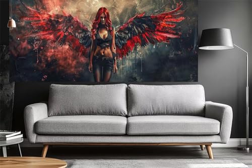 Diamond Painting Lady Diamond Painting Erwachsene Teufel Diamant Kunst Malerei Bilder Kinder ab 10 Jahre DIY 5D Full Crystal Art Diamant Malerei Deko Schlafzimmer Geschenke für Frauen 60x150cm J501 von zohjlinwq