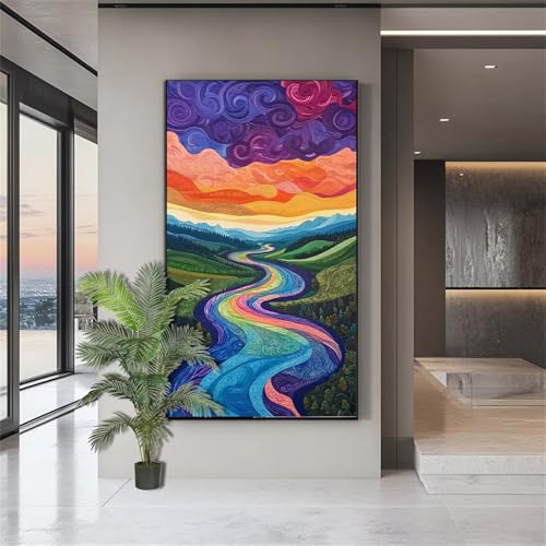 Diamond Painting Landschaft Diamond Painting Erwachsene Fantasie Diamant Kunst Malerei Bilder Kinder ab 10 Jahre Crystal Art Diamant Malerei Set Deko Schlafzimmer Geschenke für Frauen 80x200cm J713 von zohjlinwq