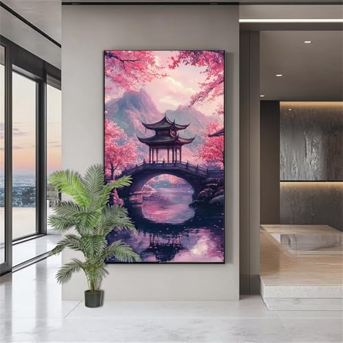 Diamond Painting Landschaft Diamond Painting Erwachsene Japan Diamant Kunst Malerei Bilder Kinder ab 10 Jahre 5D Crystal Art Diamant Malerei Set Deko Schlafzimmer Geschenke für Frauen 100x200cm J721 von zohjlinwq