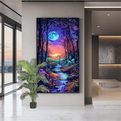 Diamond Painting Landschaft Diamond Painting Erwachsene Wald Diamant Kunst Malerei Bilder Kinder ab 10 Jahre 5D Crystal Art Diamant Malerei Set Deko Schlafzimmer Geschenke für Frauen 100x200cm J731 von zohjlinwq