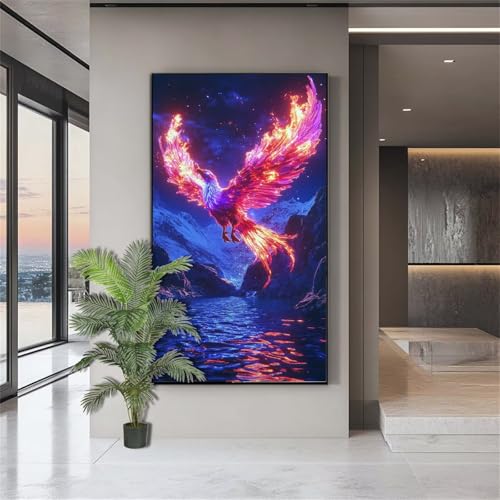 Diamond Painting Phoenix Diamond Painting Erwachsene Träume Diamant Kunst Malerei Bilder Kinder ab 10 Jahre DIY 5D Full Crystal Art Diamant Malerei Deko Schlafzimmer Geschenke für Frauen 90x180cm J601 von zohjlinwq