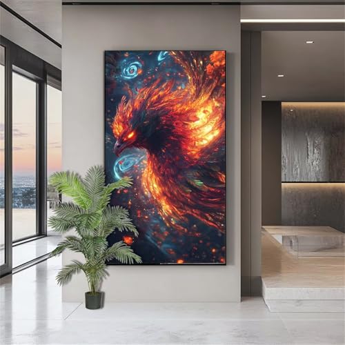 Diamond Painting Traum Diamond Painting Erwachsene Phoenix Diamant Kunst Malerei Bilder Kinder ab 10 Jahre DIY Full Crystal Art Diamant Malerei Set Deko Schlafzimmer Geschenke für Frauen 20x50cm J821 von zohjlinwq