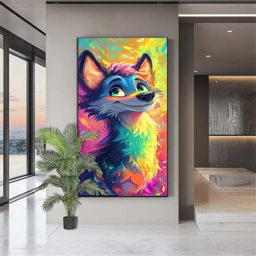 Diamond Painting Wolf Diamond Painting Erwachsene Süß Diamant Kunst Malerei Bilder Kinder ab 10 Jahre DIY 5D Full Crystal Art Diamant Malerei Set Deko Schlafzimmer Geschenke für Frauen 100x200cm J767 von zohjlinwq