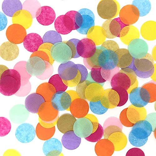 Groß Konfetti Blau Mehrfarbig,60g Pastell Gross 2.5cm Runde Rosa Seiden-Papier Tabellen Pailletten Tissue Metallic Confetti für Tischdeko Geburtstag Taufe Party Hochzeit Baby Shower Dekoration von zooting