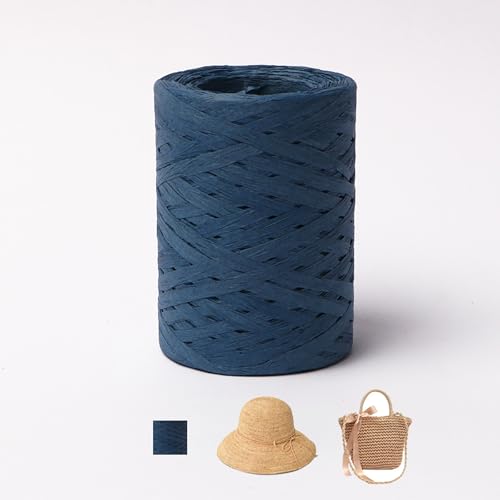 150M Raffiabast Papierband, Raffia Bastband 1 Rollen Natur Bindebast Für Geschenkverpackung, Weben, DIY Handwerk Dekoration (Blau-B) von zoufabaola