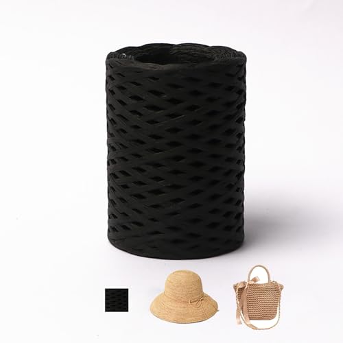 150M Raffiabast Papierband, Raffia Bastband 1 Rollen Natur Bindebast Für Geschenkverpackung, Weben, DIY Handwerk Dekoration (Schwarz) von zoufabaola