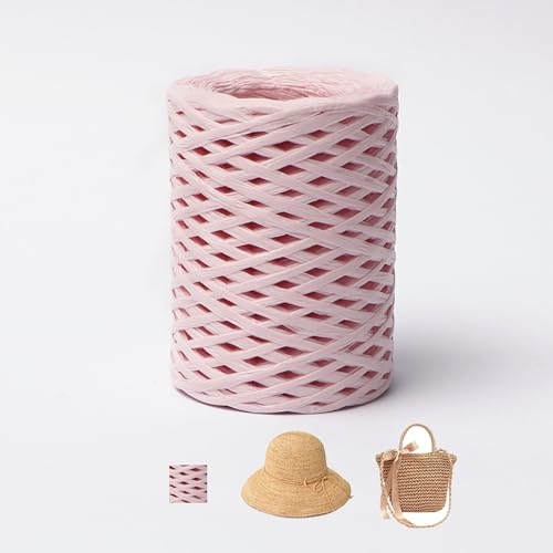 150m Raffiabast Papierband, Papier Bänder, Bast Raffia Papier Packschnur Für Geschenkverpackung, Weben, Dekoration Und Gärtnern (Rosa-C) von zoufabaola