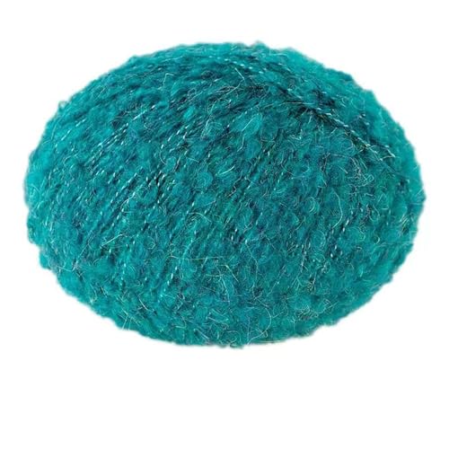 1X50g Fluffy Yarn, Häkelwolle Flauschig, Flauschige Wolle Zum Häkeln, Klobiges Baumwollgarn Einfaches Strickgarn Zum Häkeln Stricke,Länge 200 Meter,Gewicht 50g (Blau-b) von zoufabaola