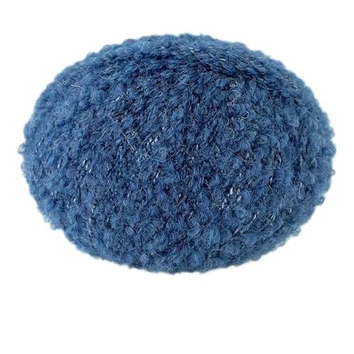 1X50g Fluffy Yarn, Häkelwolle Flauschig, Flauschige Wolle Zum Häkeln, Klobiges Baumwollgarn Einfaches Strickgarn Zum Häkeln Stricke,Länge 200 Meter,Gewicht 50g (Blau-d) von zoufabaola