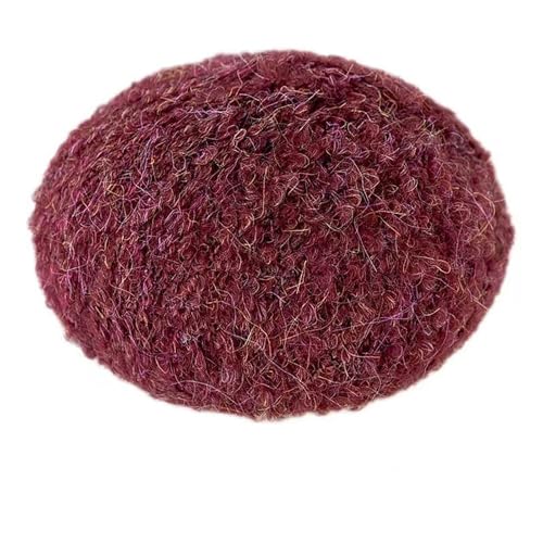 1X50g Fluffy Yarn, Häkelwolle Flauschig, Flauschige Wolle Zum Häkeln, Klobiges Baumwollgarn Einfaches Strickgarn Zum Häkeln Stricke,Länge 200 Meter,Gewicht 50g (Rot) von zoufabaola